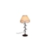 Brecken Off White Fabric Shade Table Lamp with Black Iron Base