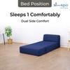 Sleep Spa Foldable Jute Fabric 1 Seater Single Foam Fold Out Sofa Cum Bed in Dark Blue Colour