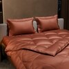 Stoa Paris Comforter Set Double Bed, 300TC Satin Double Bed Comforters in Melted Caramel