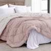 Rose Pink Solid Comfoter Reversible Cotton Feel 350 Gsm Double Bed 240 X 220 Cms