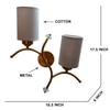 Devansh Metal Electric Wall Light in Gold Colour with Grey Shade Count of 2 Lights