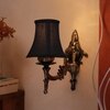 Devansh Gold Antique Wall Mounted Lamp With Black  Cotton Shade