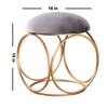 Classic Velvet Ring Metallic Stool in Grey Color Set of 2