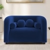 Homro Velvet 1 Seater Sofa in Navy Blue Colour