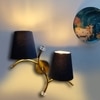 Devansh Metal Electric Wall Light in Gold Colour with Black Shade Count of 2 Lights