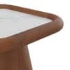 Lazo Solid Wood And Banswara Marble Side Table In Amber Walnut Finish