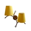 Devansh Metal Electric Wall Light in Gold Colour with Yellow Shade Count of 2 Lights