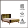 Valerio Duo-Panel Luxe King Size Bed in Olive colour Velvet with Oak wood Frame