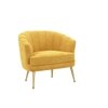 Carl Solid Wood Accent Chair in Yellow Colour