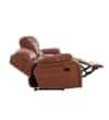 Tigris Leatherette 2 Seater Manual Recliner Sofa in Brown