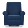 Diaz Rocker Swivel Recliner Blue Micro Velvet