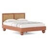 Takai Solid Wood And Cane King Size Non Storage Bed In Red Cedar Finish