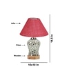 Devansh Conical Pink Jute Shade Lamp With Wood & Mosaic Glass Base For Decoration/Office/Home/Gifting/Study For Decoration/Office/Home/Gifting/Study -(10X10X14.5) Inches -A
