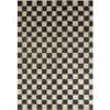 Jaipur Rugs Damier Chess Jute 5x8 Feet Eucalyptus And Ebony Dhurrie Carpet