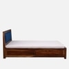Bravon Hydraulic Solid Wood Bed King Size in Provincial Teak Finish
