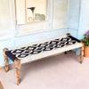 Hamilton Solid Wood Maachi Bench In Black & White Canning