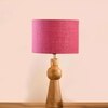 Devansh Pink Jute Table Lamp With  Wood Natural Base (7X18.25 Inches)-11