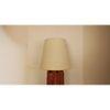 Palisade Brown Wooden Table Lamp with White Fabric Lampshade