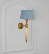 Parker Single Light Wall Fitting In Antique Brass Finish Metal With Cotton Shade