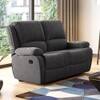 Lebowski Fabric Two Seater Manual Recliner in Smoke Fabric Colour