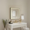 Modern Square Wall LED Mirror with Anodized Aluminum Frame Rose Gold Matte Black Brushed Silver