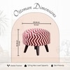 Hues Jacquard Wooden Ottoman in Red Color Set of 2