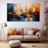 The Castle Decor Abstract Art Wall Painting Wooden Framed Digital Painting 27x48 Inch (Style 22)
