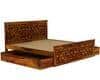 Moglis Solid Wood Queen  Size Bed With Drawer Storage Bed In Honey Oak Finish