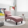 Fiest Velvet Chaise Launger in Pink Colour