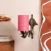 Devansh Metal Electric Wall Light in Antique Gold Colour with Pink Shade Count of 1 Light