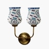 Devansh Metal Electric Wall Light in Gold Colour with Multicolor Shade Count of 2 Lights