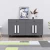 Hexa Red Multipurpose Storage Cabinet With 2 Drawer 4 Door in Slate Grey Colour