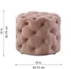Doe Buck Briana Velvet Tufted Ottoman Cube in Pink Colour