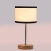 Devansh Multicolor Cotton Table Lamp With  Natural  Wood Base  & Steel Pipe (7X17 Inches)-8