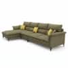 Aurora Sectional Sofa with Left Chaise Lounge Olive Green