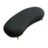 Wooden Twist Borzy Modern Curved Bench with Golden Metal Legs and Soft in Black Colour