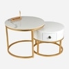 Artus Marble And Wooden Nesting Tables With Storage