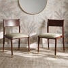Saar Solid Wood Dining Chair in Teak Finish & Crimson Grove Colour - Set of 2