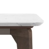 Lunar Rectangular Solid Wood and Carrara White Marble Side Table In Danish Walnut Finish