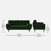 Faro Velvet 3 Seater Sofa in Green Colour