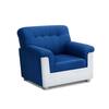 Enzo 1 Seater Sofa In Fabric White & Blue Color