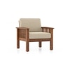 Raynor 1 Seater Wooden Sofa in Macadamia Brown Colour