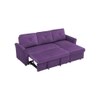 Scarlet Solid Wood Sofa cum Bed in Purple