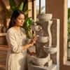 Water Fountain Zen Harmony Cascading Water Fountain in Multicolor Colour