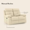 Raphael Leatherette Two Seater Manual Recliner in Off White Colour