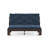 Faria Wooden Sofa (Midnight Indigo Blue)