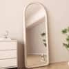 The Artment Unbreakable Beige Arch Puff Floor Mirror (160 x 60) cm