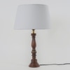 Hatton hand crafted Solid wood walnut finish table lamp With White Cotton Shade