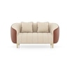 Amora 2 Seater Fabric Sofa in Dual Tone Birch Beige and Sienna Brown