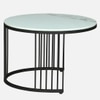 Nxus Square Metal Nesting Coffee Table Set Black Finish White Porcelain Top Set Of 2